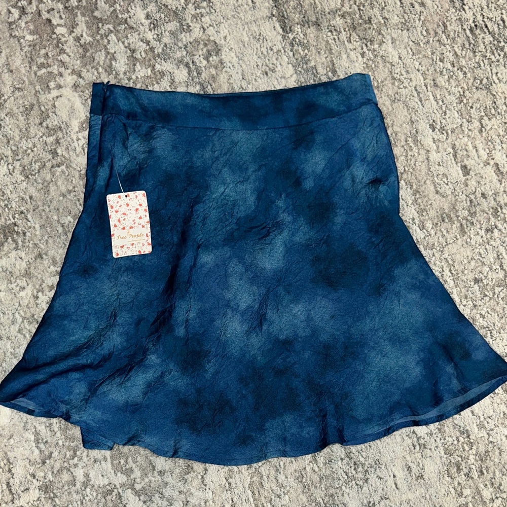 Free People NWT! Women's Martine Flirt Navy Combo Tie Dye Mini Skirt Size 6